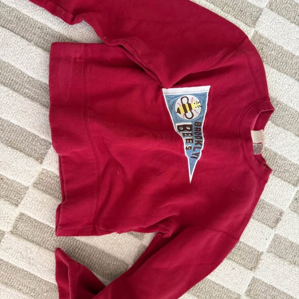 Vintage Fossil Red Sweatshirt with Bee Graphic